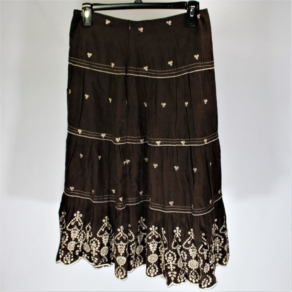 Holystbeesa | Brown Boho Peasant Skirt